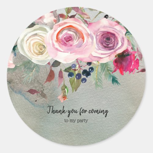 Flowers bouquet for all occassions classic round sticker