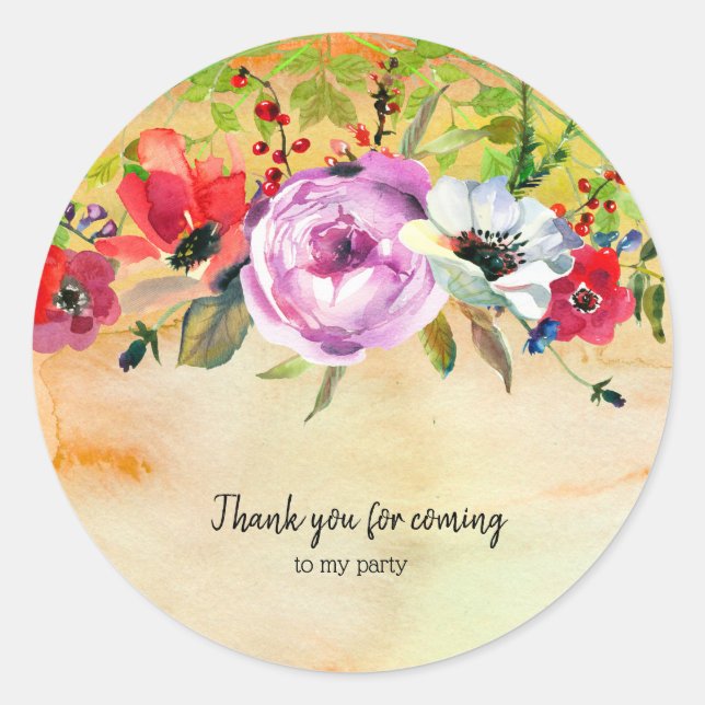 Flowers bouquet for all occassions classic round sticker (Front)