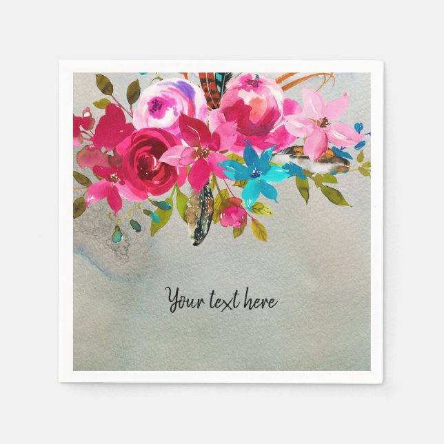 Flowers bouquet for all occassions napkins (Front)