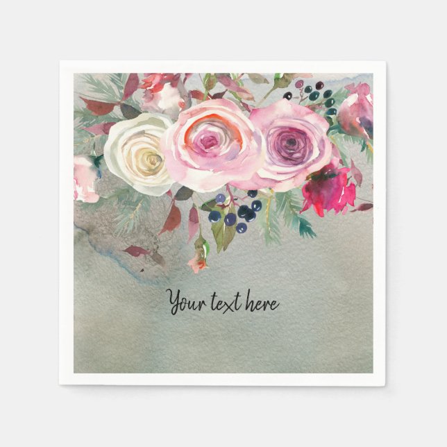 Flowers bouquet for all occassions paper napkins (Front)