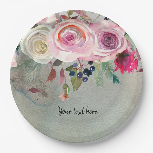 Flowers bouquet for all occassions paper plates (Front)