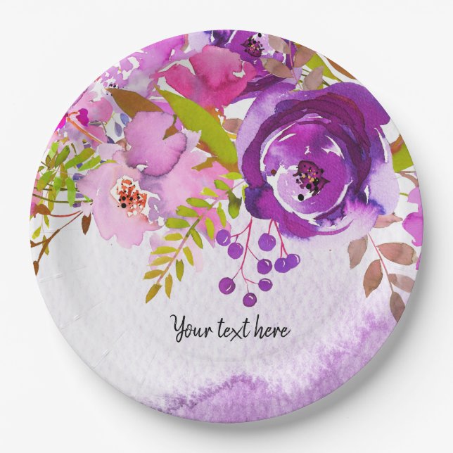 Flowers bouquet for all occassions paper plates (Front)