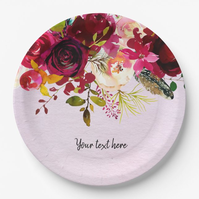 Flowers bouquet for all occassions paper plates (Front)
