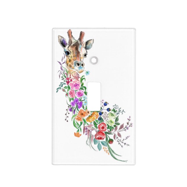 Flowers Bouquet Giraffe Light Switch Cover (Front)