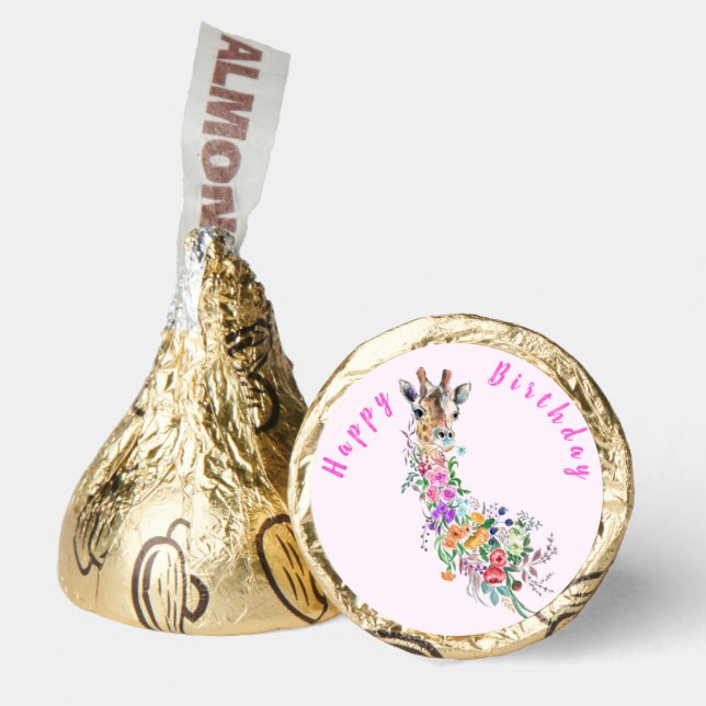 Flowers Bouquet Giraffe Your Birthday Hershey®'s Kisses® (Front)