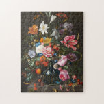 Flowers Bouquet Glass Vase Medieval Painting Jigsaw Puzzle at Zazzle