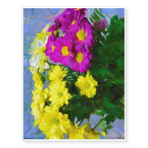 Flowers bouquet painting temporary tattoos