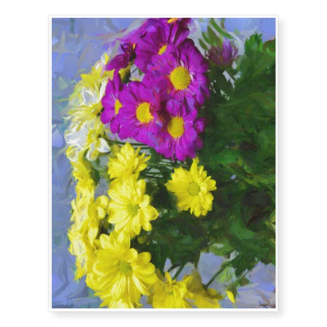 Flowers bouquet painting temporary tattoos (Front)