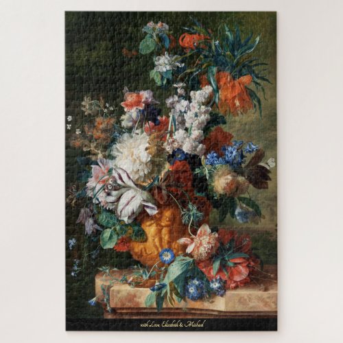 Flowers Bouquet Vintage Painting Family Kids Art Jigsaw Puzzle