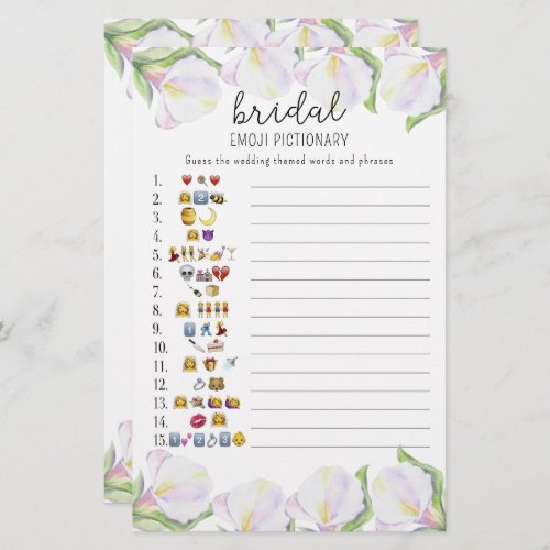 Flowers _ bridal shower emoji pictionary game