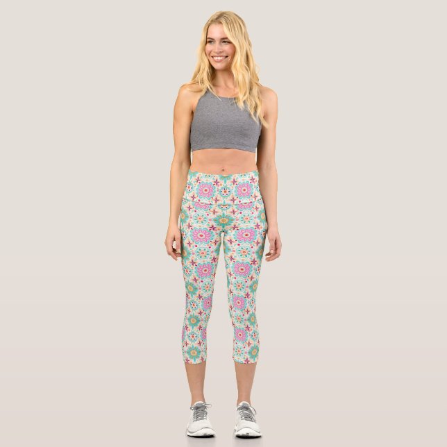 Flowers Bring Color To Your World Capri Leggings (Front)
