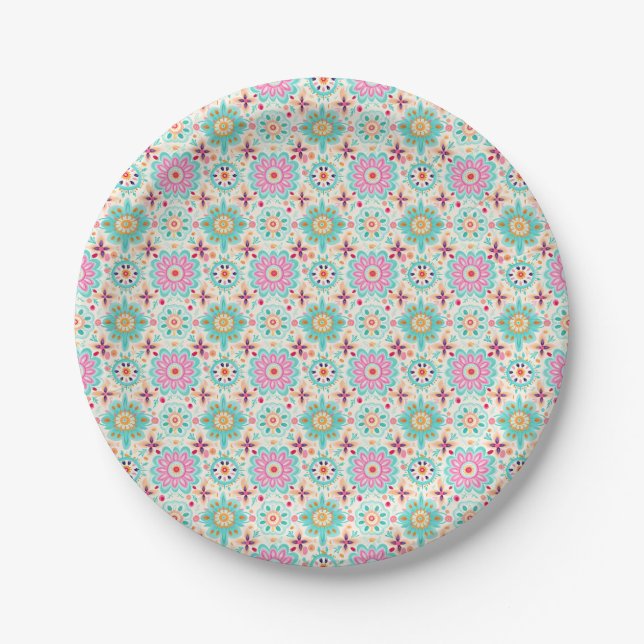 Flowers Bring Color To Your World Paper Plates (Front)