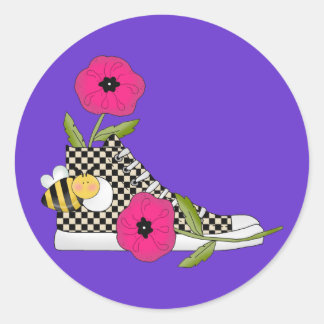 Flowers Bugs Sneakers All Products Kids Stuff Classic Round Sticker