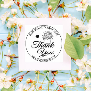 Flowers Business Thank You Rubber Stamp
