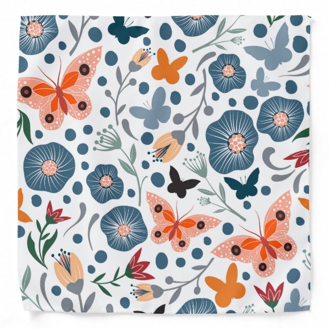 Flowers & Butterflies Bandana (Front)