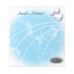 Flowers &amp; Butterflies Notepad Blue at Zazzle