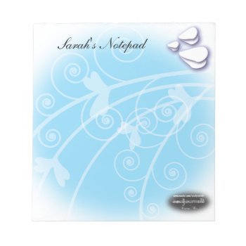 Flowers & Butterflies Notepad Blue by souljournals at Zazzle
