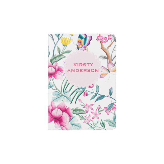 Flowers & Butterflies Personalized Passport Holder