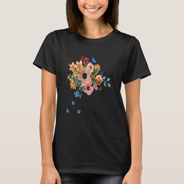 Flowers Butterfly Flowers Is Pretty Fragrance T-Shirt (Front)