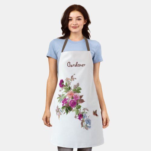 Flowers  Butterfly Gardener Personalized  Apron