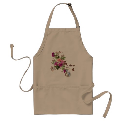 Flowers  Butterfly l Garden of Happiness Adult Apron