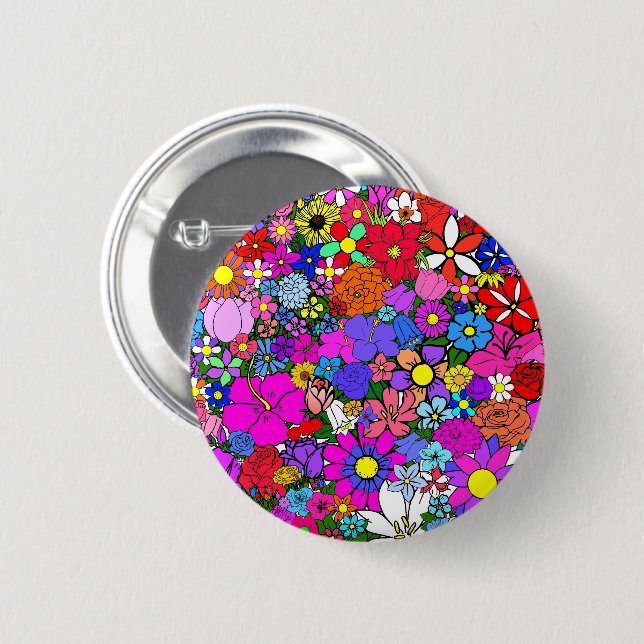 Flowers Button (Front & Back)