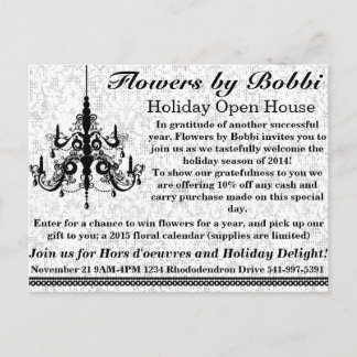Flowers by Bobbi Holiday Open House 2014 Invitation Postcard