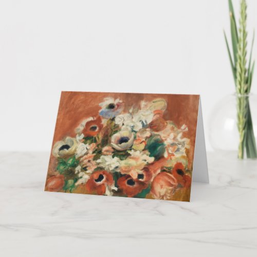 Flowers by Renoir Impressionist Art Painting Card
