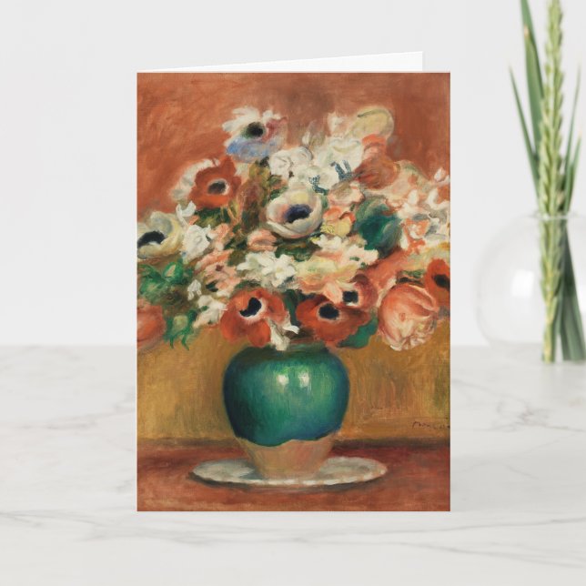 Flowers by Renoir Impressionist Art Painting Card (Front)