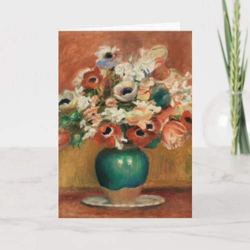Flowers by Renoir Impressionist Art Painting Card