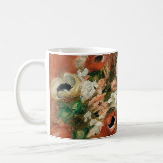 Flowers by Renoir Impressionist Art Painting Coffee Mug (Left)