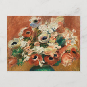 Flowers by Renoir Impressionist Art Painting Postcard