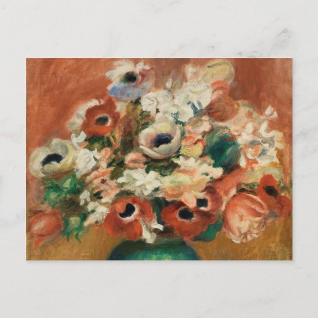 Flowers by Renoir Impressionist Art Painting Postcard (Front)