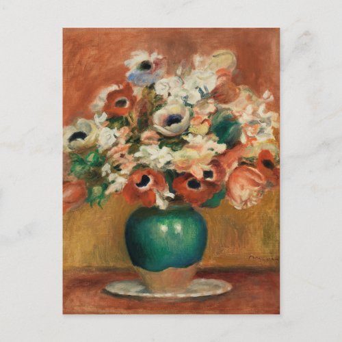 Flowers by Renoir Impressionist Art Painting Postcard