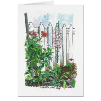 Flowers by the picket fence cards