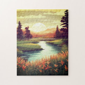 Flowers By The River Jigsaw Puzzle