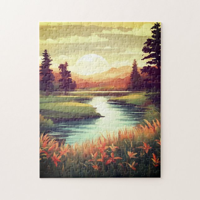Flowers By The River Jigsaw Puzzle (Vertical)