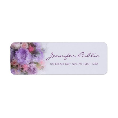 Flowers Calligraphy Script Chic Artwork Template Label