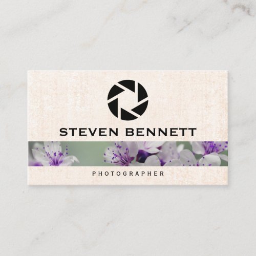 Flowers  Camera Lens Icon Business Card