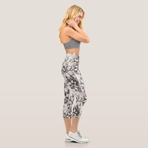 flowers capri leggings