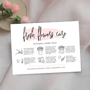 Flowers Care Card Feminine Pink Watercolor
