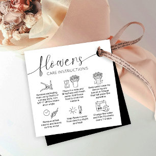 Flowers Care Minimalist Logo Florist Hang Tags