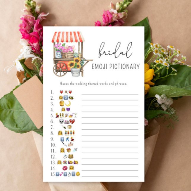 Flowers cart - bridal shower emoji pictionary (Creator Uploaded)
