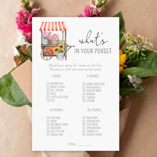 Flowers cart - What's in your purse game (Creator Uploaded)