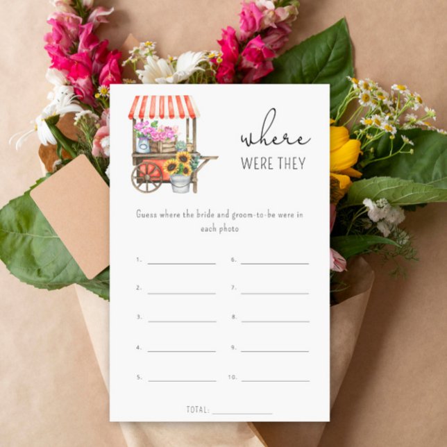 Flowers cart - Where were they bridal shower game (Creator Uploaded)