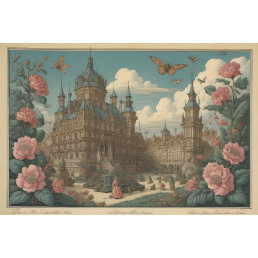 Flowers Castle &amp; postcard 3 decoupling tissue pape Tissue Paper