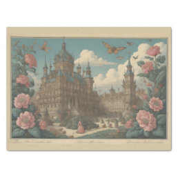 Flowers Castle &amp; postcard v3 - 13x19 Tissue Paper
