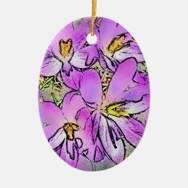 FLOWERS CERAMIC ORNAMENT (Front)