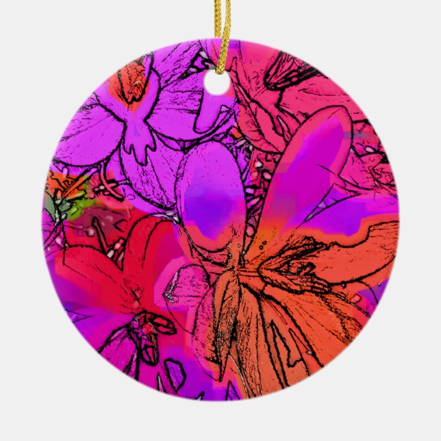 FLOWERS CERAMIC ORNAMENT (Front)