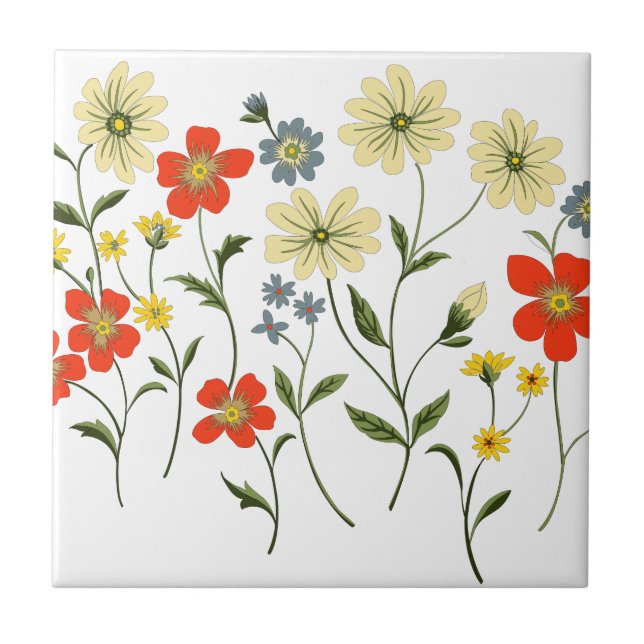 flowers ceramic tile (Front)